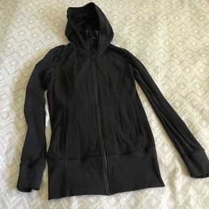 Black hooded Lululemon Jacket